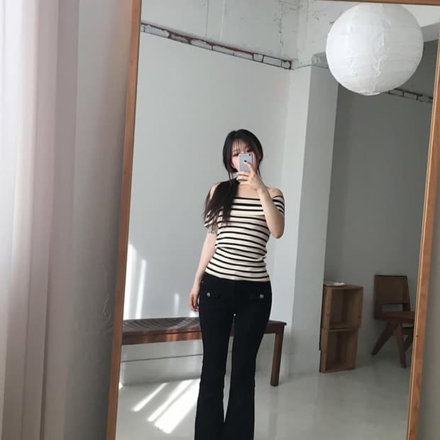 아워캐비넷 버튼 부츠컷 팬츠 s