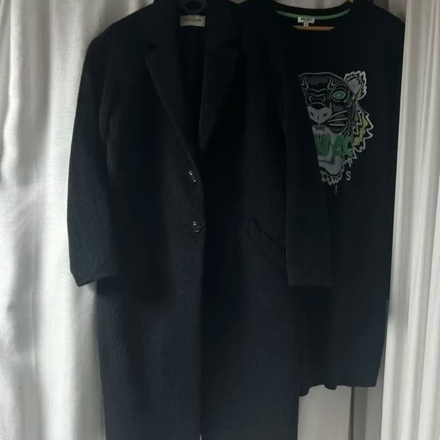 [모조에스핀] 알파카 루즈핏 블랙 롱코트