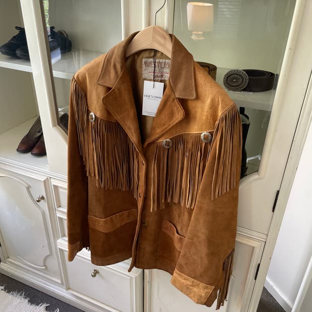 80's~90's Schott fringe leather jacket