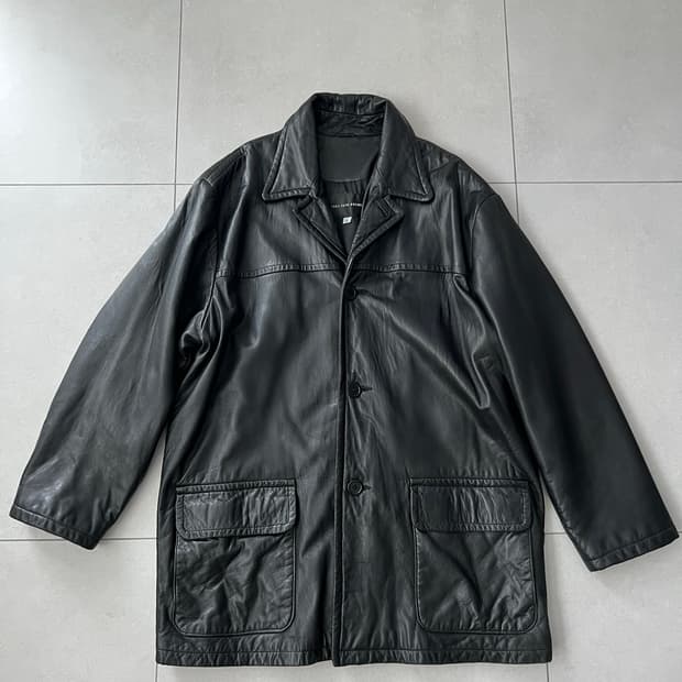 빈티지 색스 피프티 애비뉴 리얼레더 신슐레이트 카코트 xl
