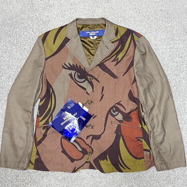 준야 와타나베 맨 꼼데가르송 x 로이 리히텐슈타인 울 블랜드 자켓