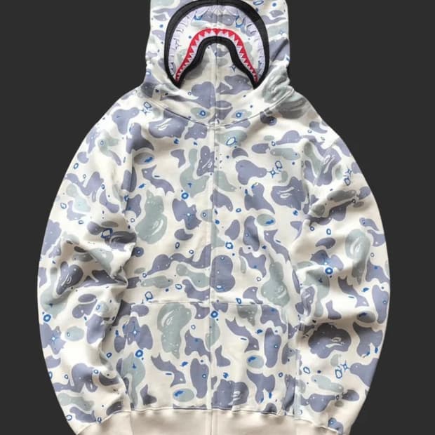 베이프 샤크후드 스페이스카모 화이트 새상품