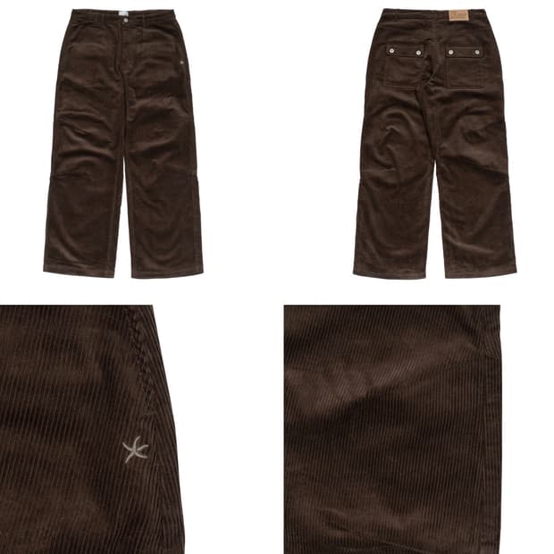 더콜디 TCM mini logo corduroy pants 브라운