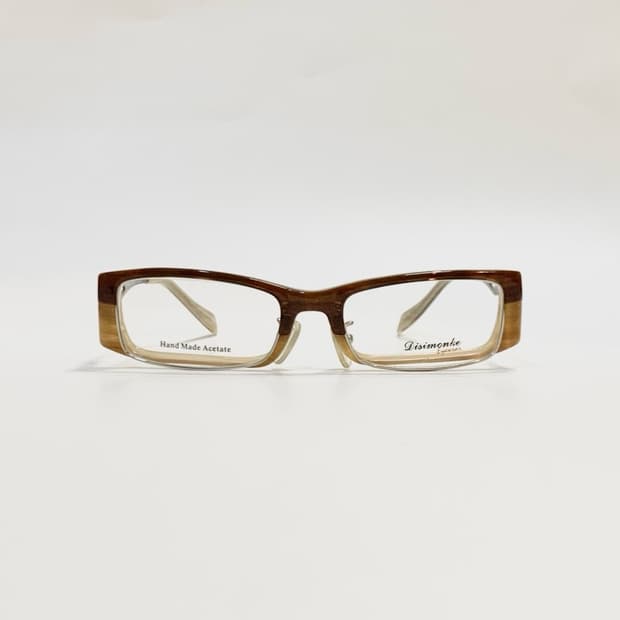 [픽키-678] 메탈 슬릿 브라운 투톤 아세테이트 사각 안경