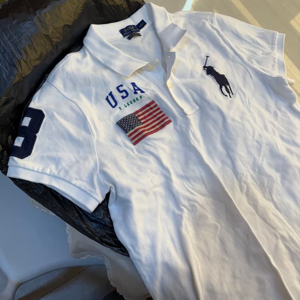 폴로 빅포니 성조기 반팔