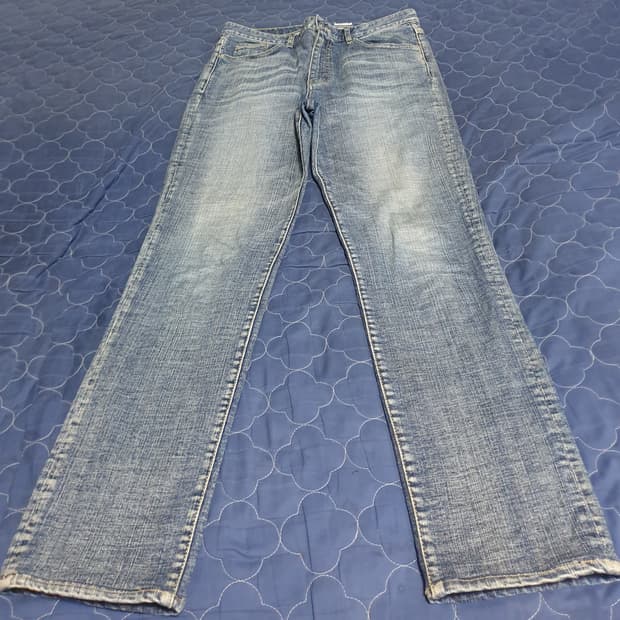 모드나인 MOD1ss 슬림 스트레이트 빈티지워싱 스판 데님진 (33)