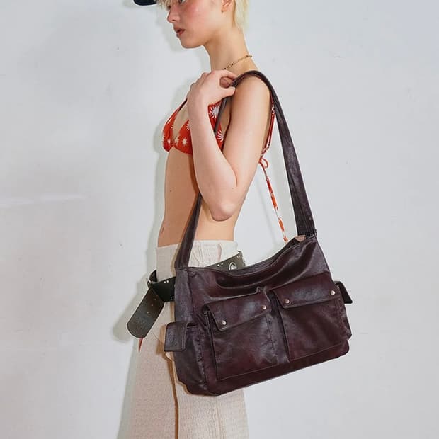 샌드뮤지엄 FATIGUE CROSS BAG [Burgundy]