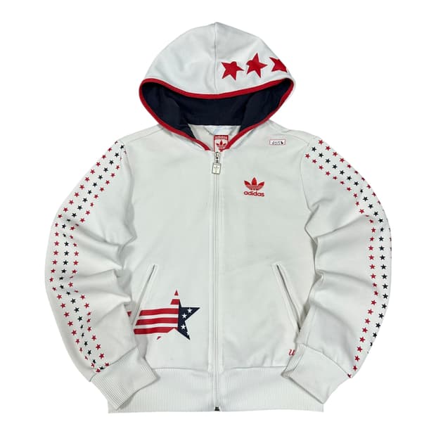 ✨ (바배) 아디다스 화이트 성조기 USA 후드 집업 희귀매물 