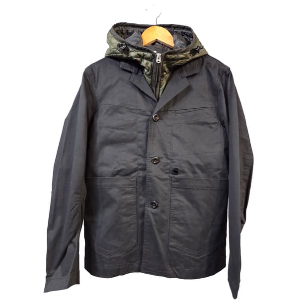 G-STAR 블랙 후드 탈부착 자켓(S/XS)남여공용