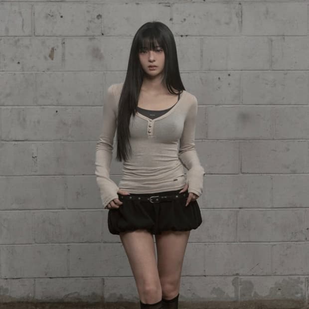 카키포인트 Steel Button Top (sage)