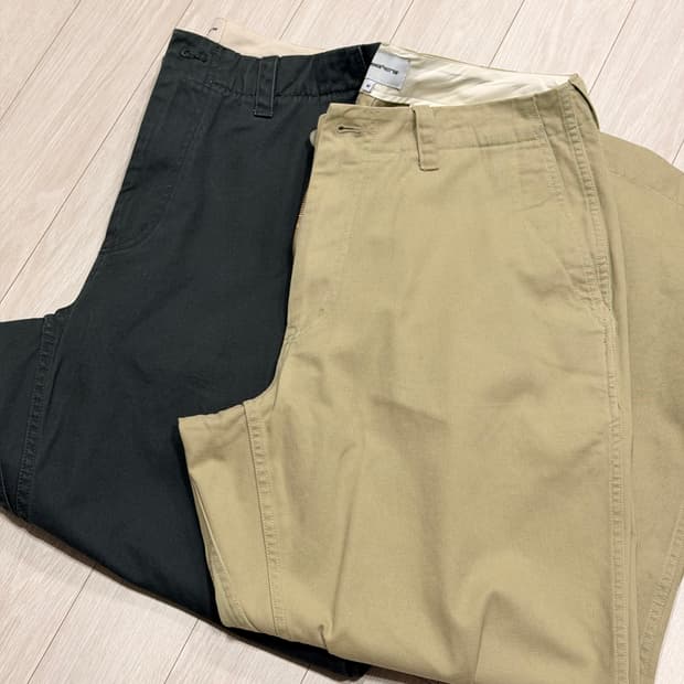에스피오나지 와이드 오피서 치노팬츠 베이지 잉크블랙