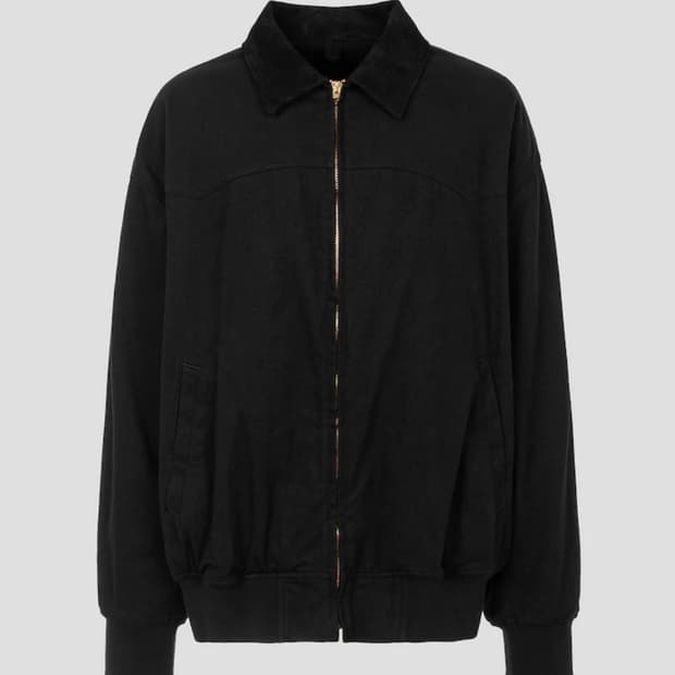 코모리 블랙 드릴 집 자켓