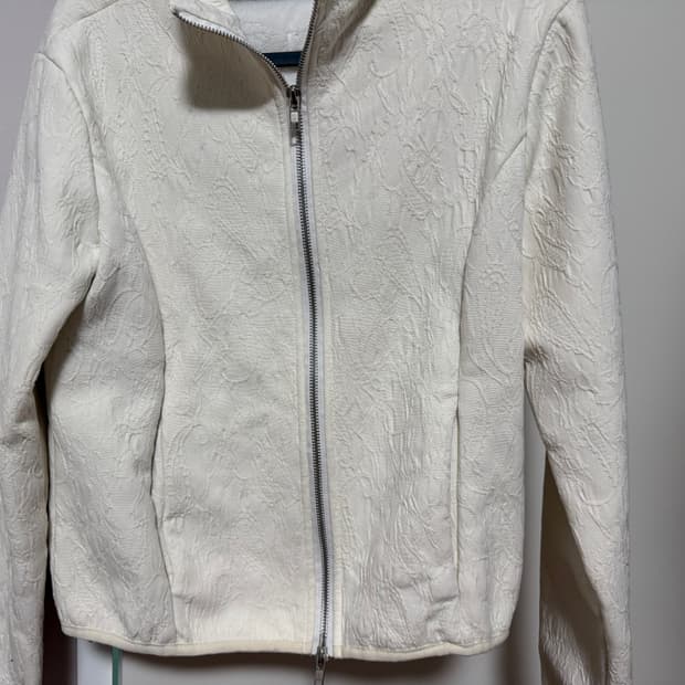 wsc archive 자카드 퍼 집업 자켓 아이보리