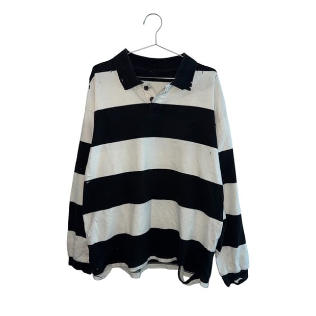 빈티지 다스트레스드 데미지 단가라 긴팔 