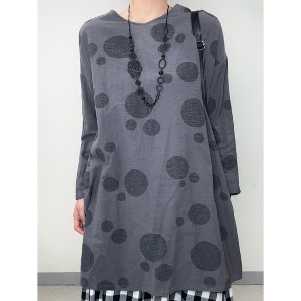 빈티지 그레이 도트 원피스