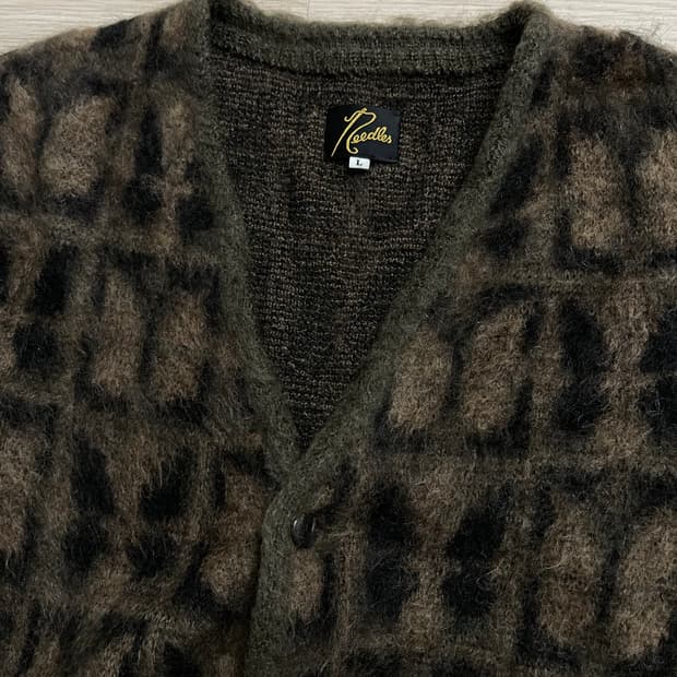 니들스 모헤어 빠삐용 가디건 L