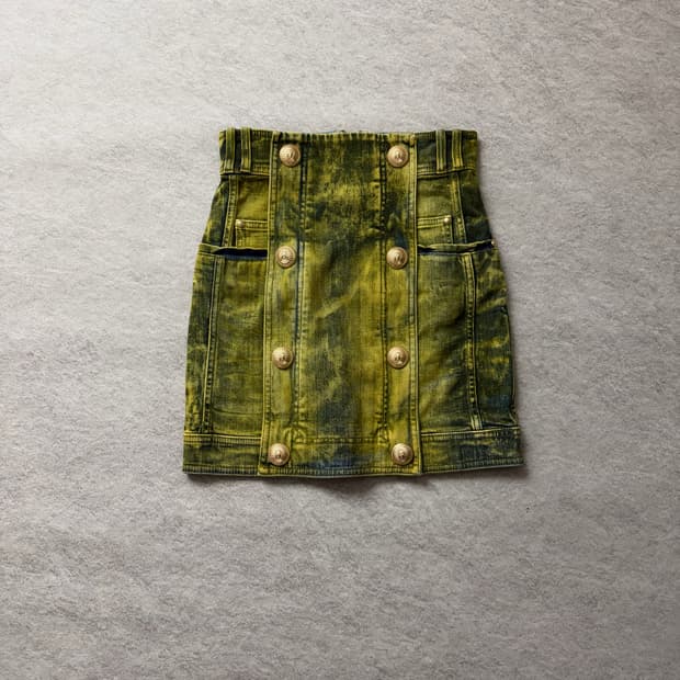 15SS 발망 데님 스커트 