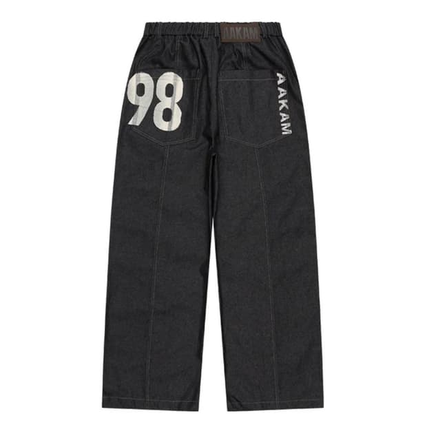 아캄 98 Printed Knee Pintuck Denim pants