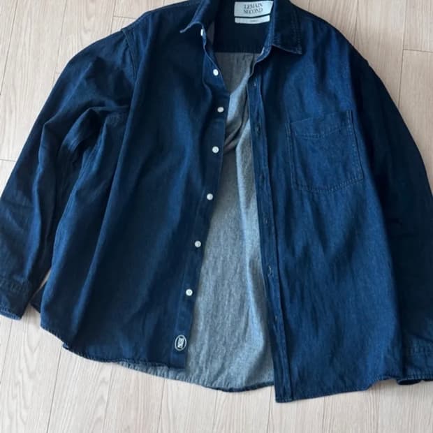 리메인세컨드 시티보이 오버핏 데님셔츠 m