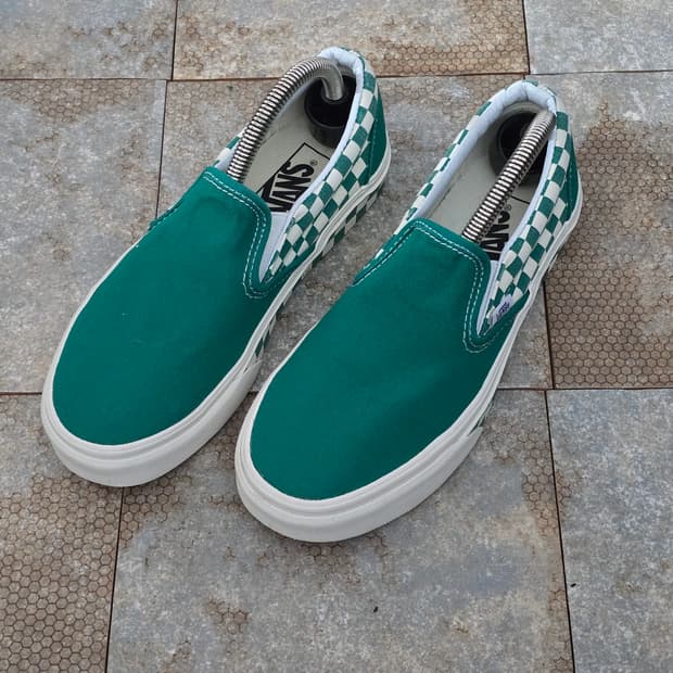 (225)반스 사이드월 체커보드 슬립온 