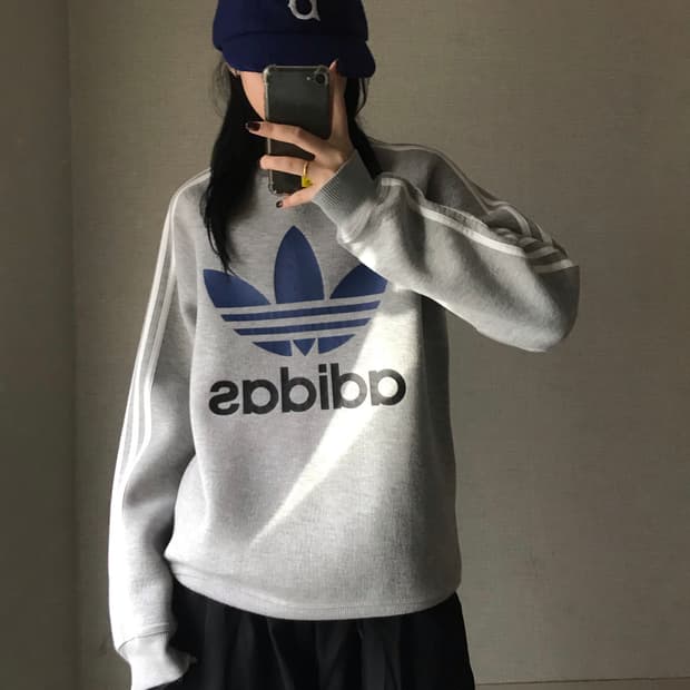 아디다스 그레이 빅파이어버드 맨투맨