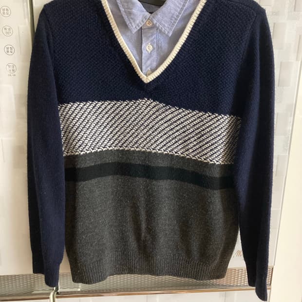 키즈 맨투맨 150 네이비 니트 스웨터 티 브이넥 셔츠 남방 어린이 유아