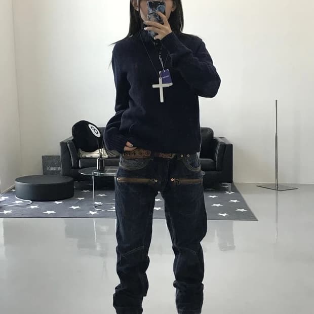 폴로 랄프로렌 네이비 니트 집업