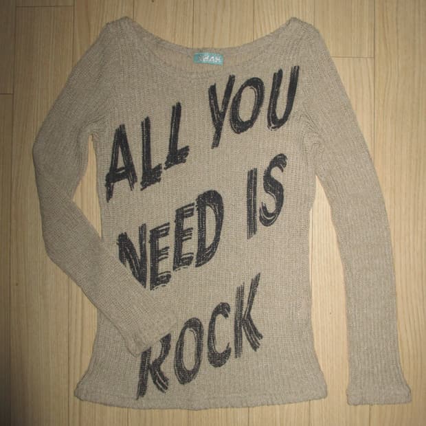 그런지 락 프린팅 니트 롱슬리브