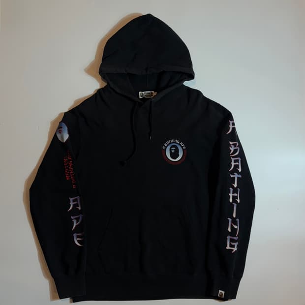 베이프 A BATHING APE 슬리브 로고 풀오버 후드