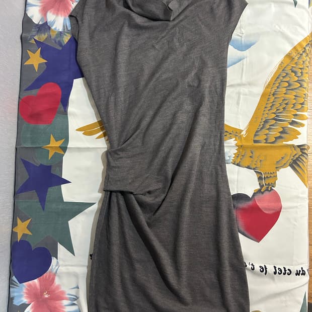 헬무트랭 드레이프 민소매 드레스M