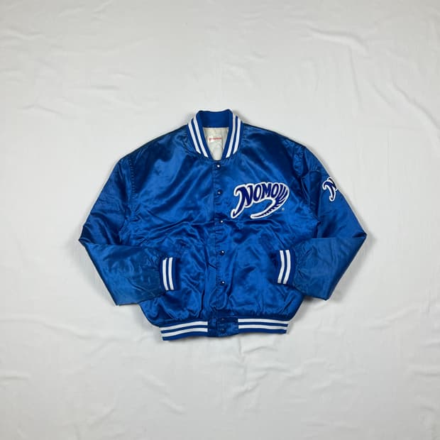 90‘s 95년도 빈티지 노모히데오 로고 사틴 봄버자켓