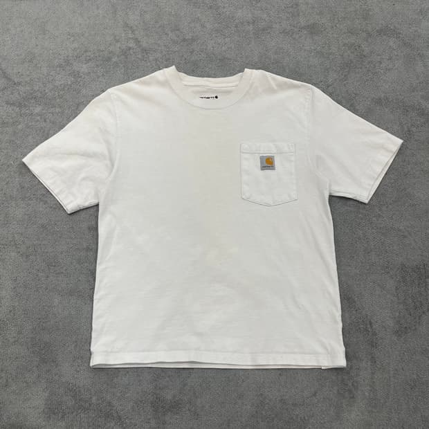 S 칼하트 포켓 반팔티 화이트