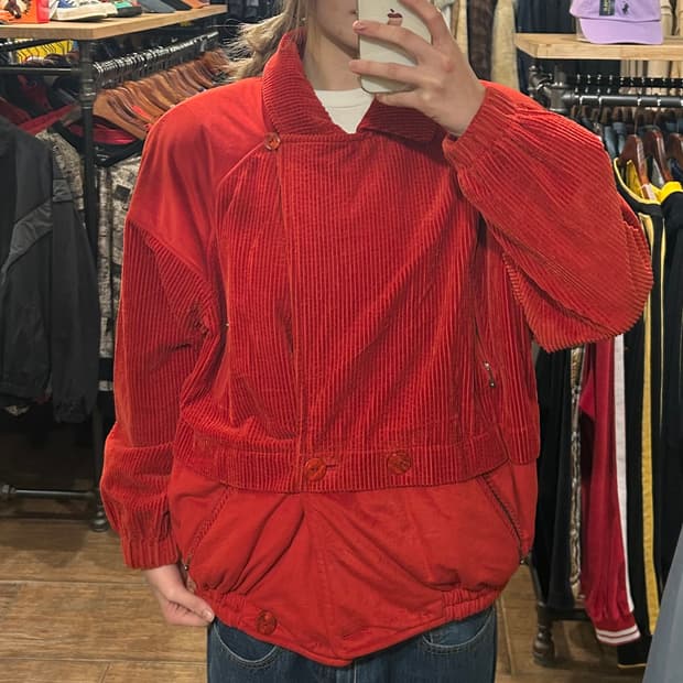 [HI] VTG 코듀로이 자켓 레드