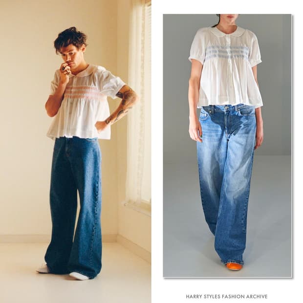 molly goddard 와이드레그 플라워 데님