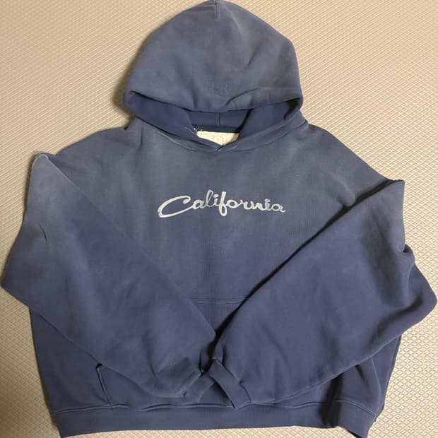 (M) erl 캘리포니아 워시드 후드 블루