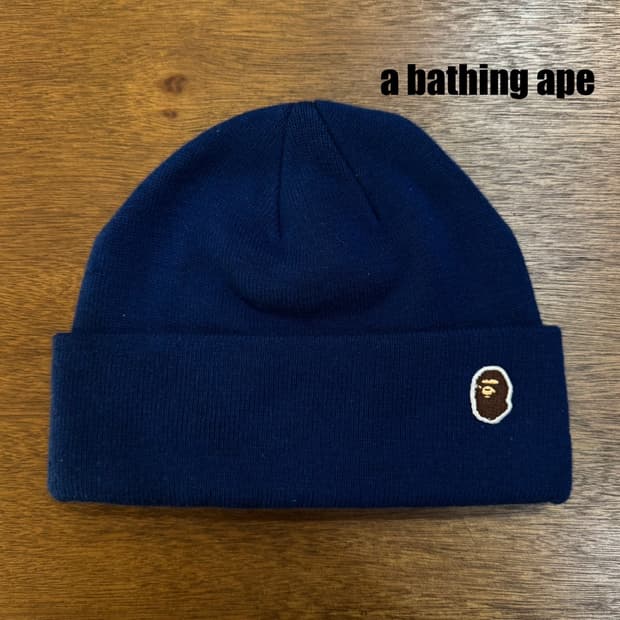 [OS] 베이프 에이프 헤드 원포인트 비니 네이비 