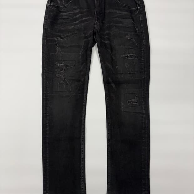 Buckroo 버커루 블랙 디스트로이드 데님 청바지