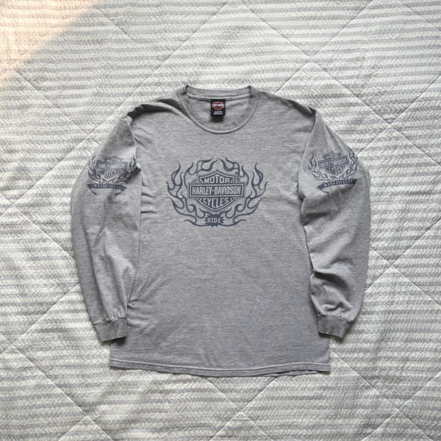 빈티지 할리데이비슨 플레임 롱슬리브 티셔츠