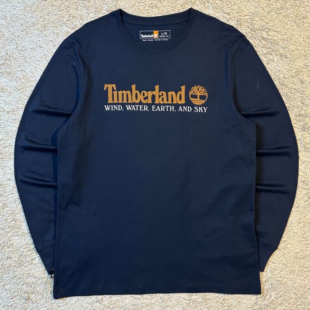 팀버랜드 TIMBERLAND 로고 롱슬리브 긴팔 네이비