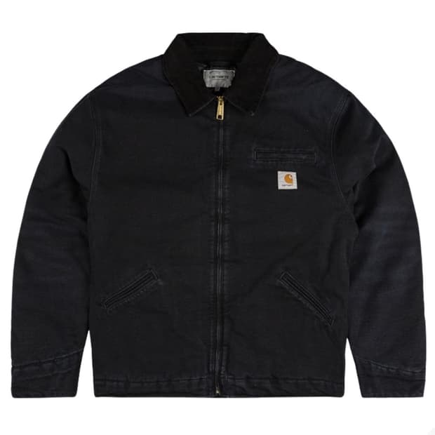 칼하트 wip og 디트로이트 자켓 블랙 스톤 캔버스