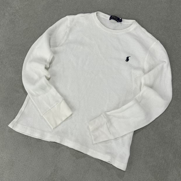 폴로 랄프로렌 와플 롱슬리브 화이트 L