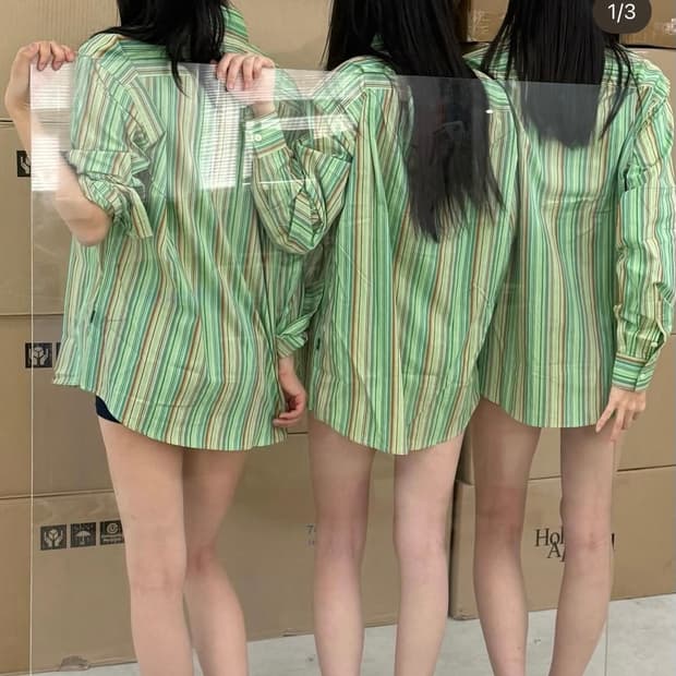 플리즈 프로젝트 스트라이프 셔츠 새제품