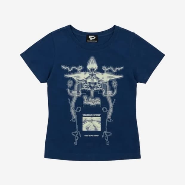 웰빙익스프레스 Digital Tattoo Tee 프린팅 반팔 네이비