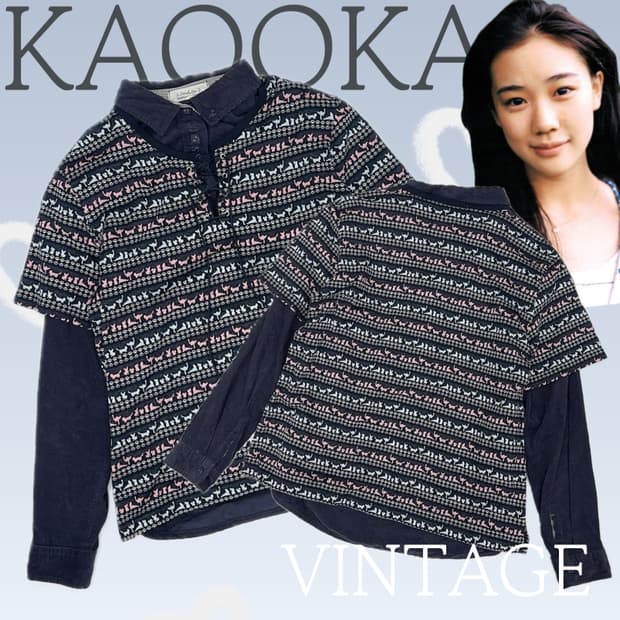 🩶하구미의 에스닉 패턴 코디세트🩶 셔츠 코듀로이 반팔티셔츠 괴짜