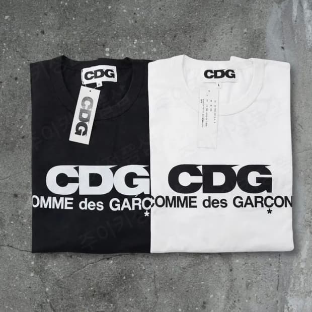 (정품/새상품) CDG 반팔 티 블랙/화이트