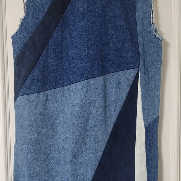 마쥬 패치워크 데님 원피스