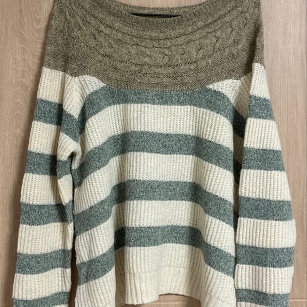 여리핏 빈티지 꽈배기 배색 니트 ( 착샷 O )