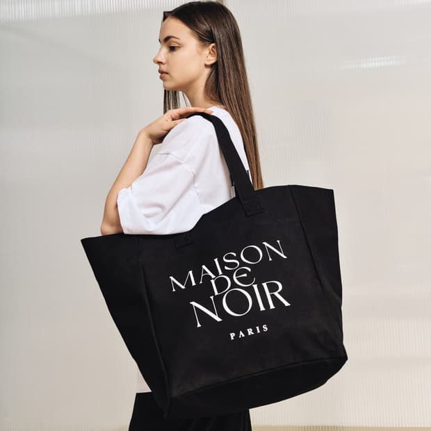 메종 드 누아 그하베 빅 토트백 블랙