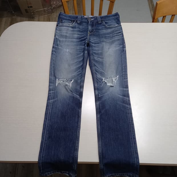 32 리바이스511 데미지워싱 스판 슬림일자진 32-365