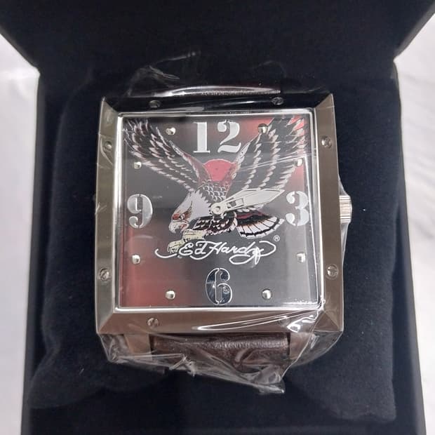 (새상품) ED HARDY 에드하디 워리어 이글스 쿼츠 가죽시계